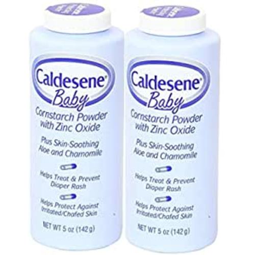 Caldesene Cornstarch Baby Powder with Zinc Oxide, Talc-Free Baby Powder, 5 Oz (2 Pack)