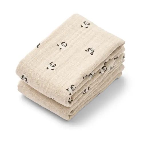 Lewis muslin blanket 2-pack 65x65 cm from Liewood - NordicNest.com