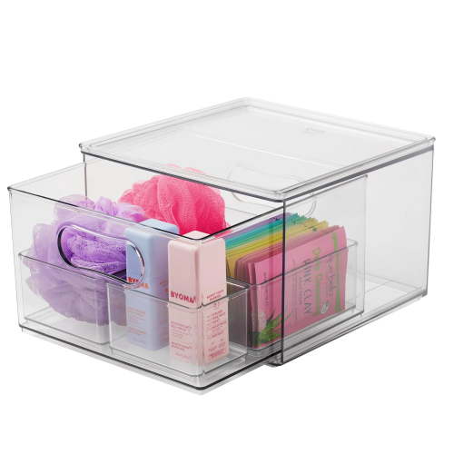 The Home Edit 4 Piece Bath Storage Edit Clear Plastic Modular Storage System 10.63" x 7.04" x 10.33"