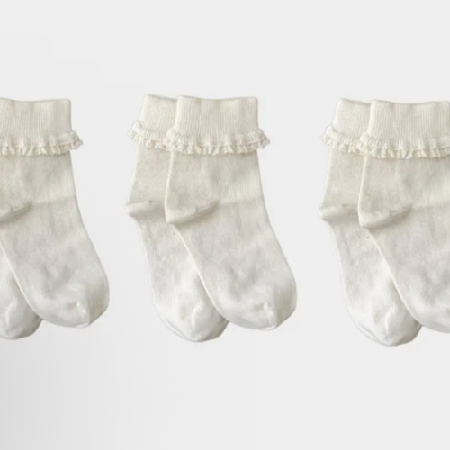 Pure (no dye) Lace Kids Socks - 98% Organic Cotton (3 & 5 Pack) – Q for Quinn
