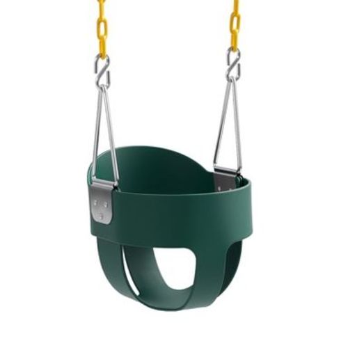 VEVOR Toddler Swing 300 lbs High Back Full Bucket Baby Swing Seat Green, for Outdoor & Indoor Backyard Playground, Heavy-Duty Coated Chains, Green
