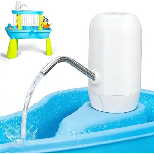 Water Table Pump, Continuous Water Pump for Table, 3 Hours of Non-Stop Work Water Table Accessories Water Pump for Fun Summer Outdoor Outside Water Play (White)