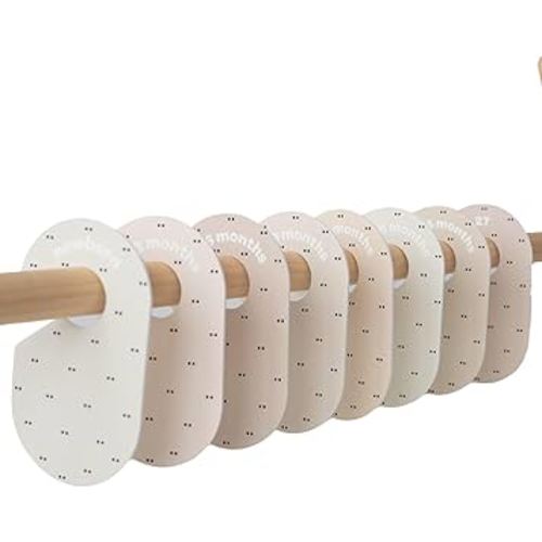 3 Sprouts Baby Closet Dividers Set of 8 - Toddler Clothes Organizer Hanger, Double Sided Size Labels - Nursery Organization for Newborn Clothing, Infant, Boy & Girl - Double Dot