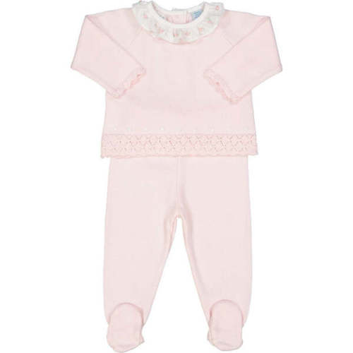 Rose Ruffle Collar Diamond Knit Set Pink - Feltman Brothers | Maisonette