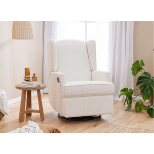 Paige Glider Recliner Chair in Vanilla Bouclé | iL Tutto
