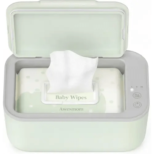 Baby Wipe Warmer, 3-Level Temperature Control, Quiet and Even Heating, Large Capacity for Diaper Changes – Green
