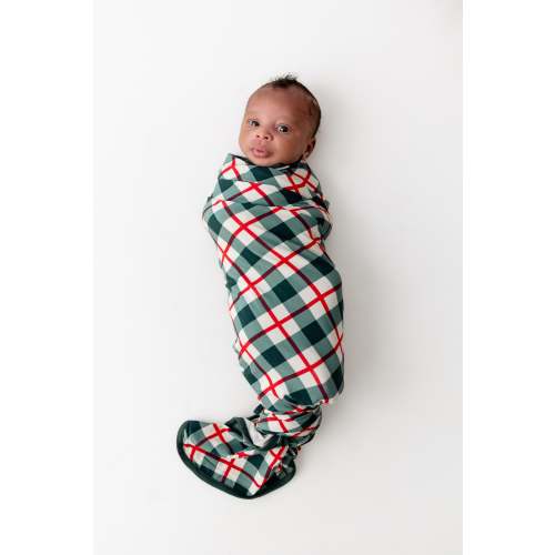 Swaddle Blanket in Holiday Plaid