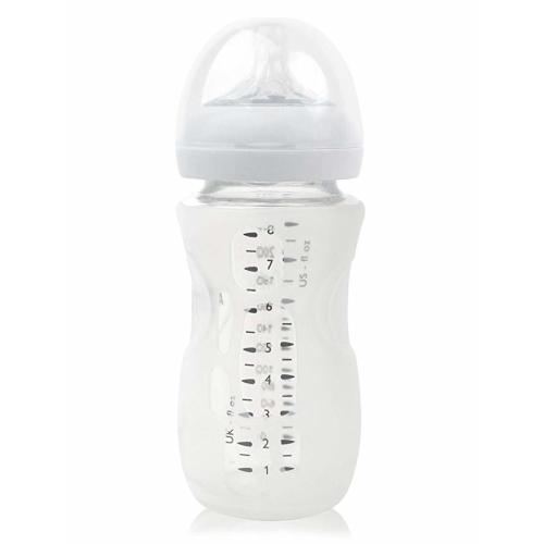 Olababy Silicone Sleeve for Avent Natural Glass Bottles (8 oz, Translucent) - 8 Ounce