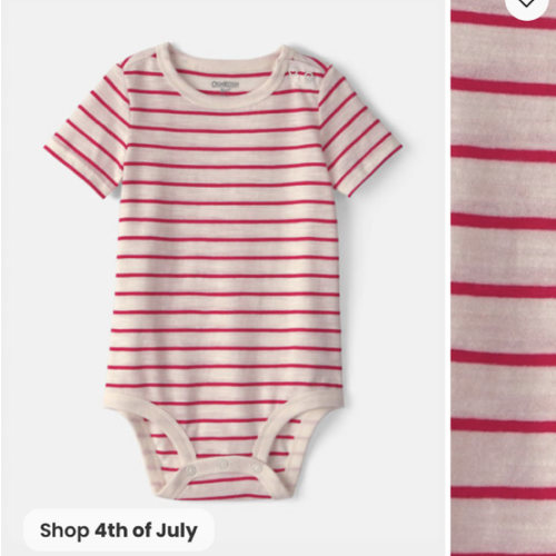 Baby Striped Bodysuit - Red/Ivory - OshKosh B'gosh | Carter's
