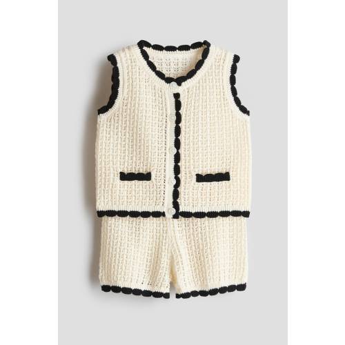 2-PIECE POINTELLE-KNIT COTTON SET
