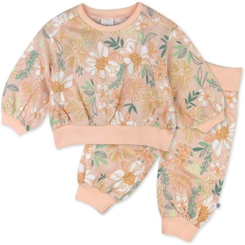 HonestBaby Unisex-baby 2-Pack Crewneck Sweatshirt and Sweatpant Set 100% Organic Cotton for Toddler, Baby Boys, Girls