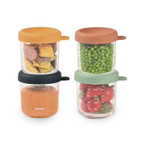 Set of 4 Glass Baby Food Jars 250ML | BEABA | USA