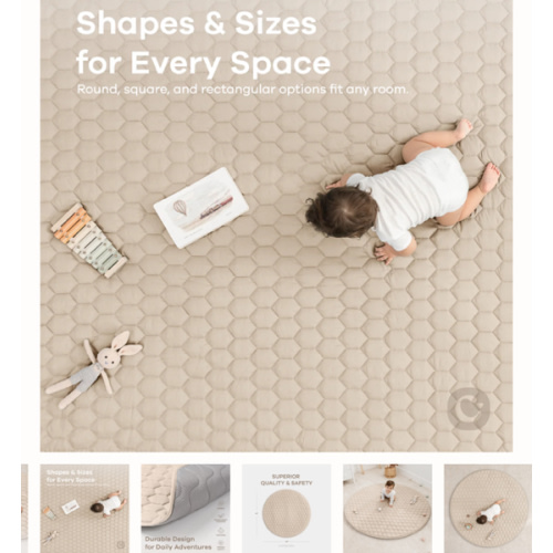 Play Mat with Non-Slip Bottom in Sand – Comfy Cubs