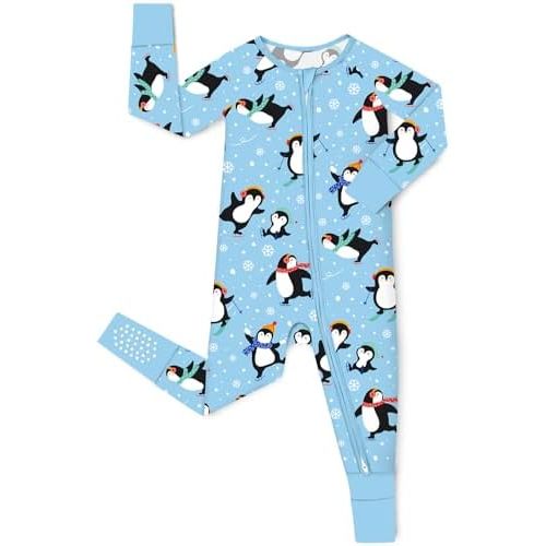 Bamboo Viscose Baby Convertible Footie Pajama, Zipper Pajamas for Baby Boys & Girls, Sleep & Play Footed