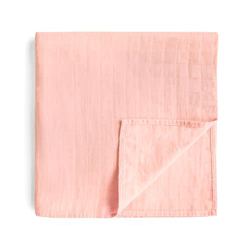 mushie Muslin Baby Swaddle Blanket | 100% Organic Cotton (Rose Vanilla)