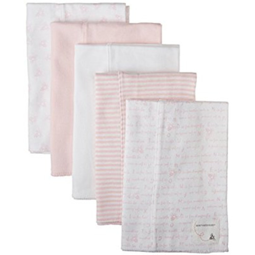 Burt's Bees Baby - Burp Cloths, 5-Pack Extra Absorbent 100% Organic Cotton Burp Cloths, Blossom Pattern - 5 Pack