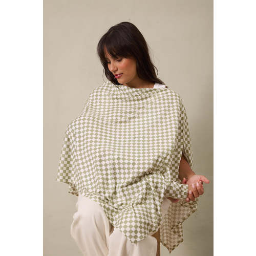 Solly Baby Sage Chequer Nursing Cover - Sage Chequer Nursing Cover