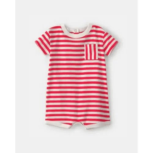 Baby Stripe Short-Sleeve Romper - Red/White | Carter's