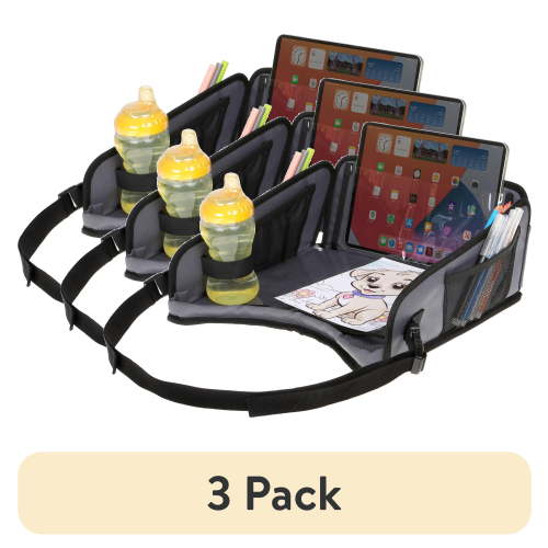 (3 pack) Dreambaby® EZY-Tote Kids Activity Tray for Car Travel – Lap Desk, Tablet Holder & Snack Tray