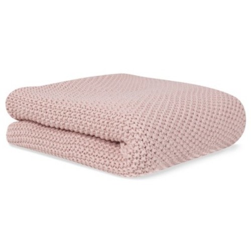 SARO Pink Tricot Baby Blanket - 100% Organic Cotton, OEKO-TEX® Certified, Soft & Eco-Friendly Newborn Essential