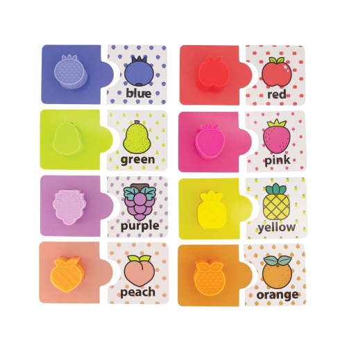 Infantino My 1st Sensory and Shapes Jigsaw Puzzle, 12+ Months, Multicolor Fruit-Themed, 24-Piece Set