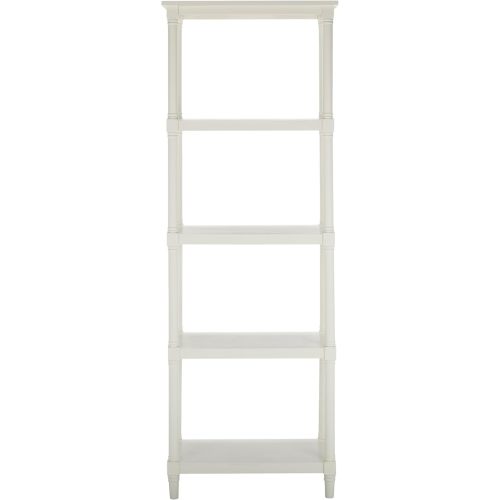 SAFAVIEH Home Collection – Odessa White 5-Tier Bookcase, Modern Storage Shelf Unit for Living Room, Bedroom, or Home Office (AMH5721C)