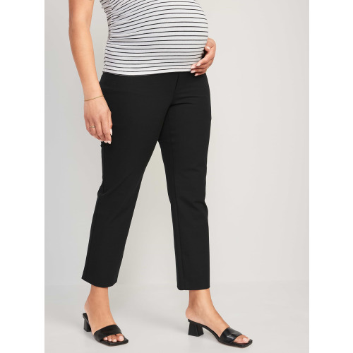 Maternity Full-Panel Pixie Straight Ankle Pants