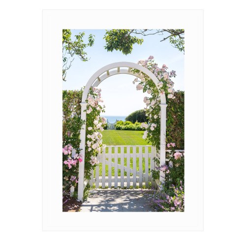 Sconset Rose Arbor Framed Nantucket Art Print