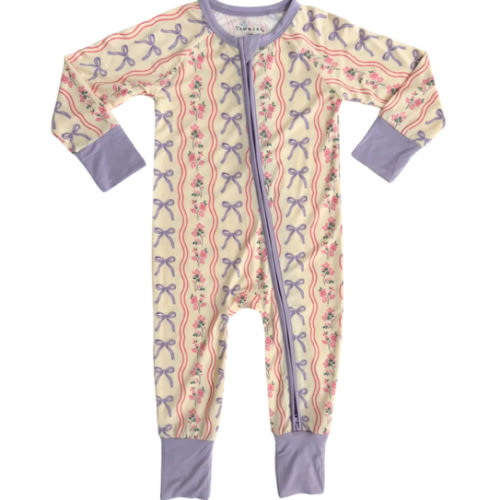 Yellow Amelia Bow Zipper Romper – In My Jammers