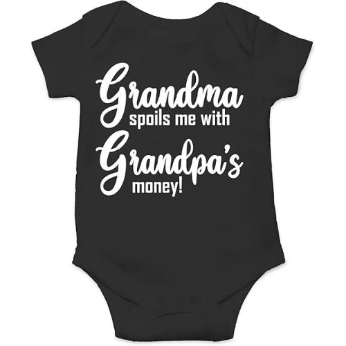 CBTwear Grandma Spoils Me With Grandpa's Money Baby Bodysuit Cute Newborn Clothes Unisex Humor Romper