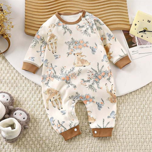 Bovxnpu Baby Girls' Bodysuits Lightweight Long Sleeve Graphic Baby Fall Sleepwear Bodysuit Summer Outfits