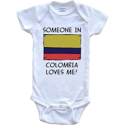 Someone in Colombia Loves Me Colombian Flag One Piece Baby Bodysuit