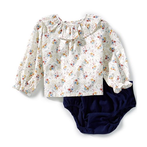 Edgehill Collection Baby Girls Floral Diaper Set