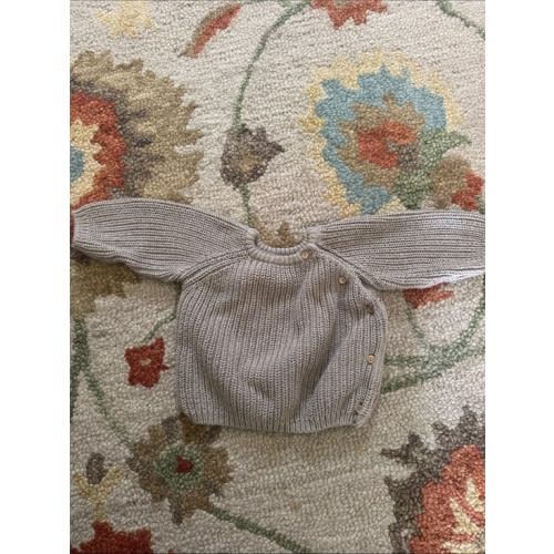 H&M Beige Knit Baby Sweater with Side Buttons