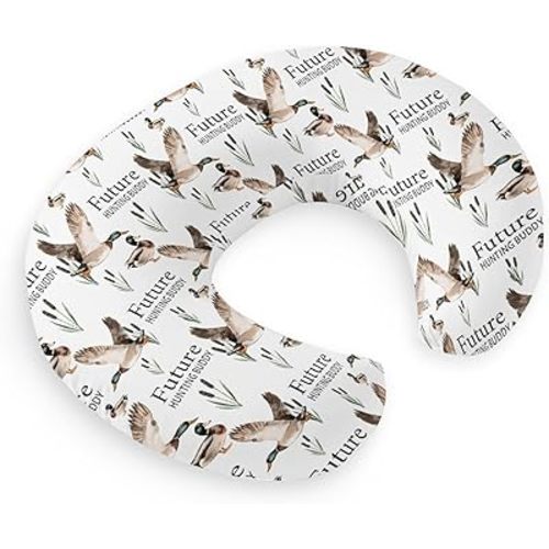HawSkgFub Future Duck Hunting Buddy Nursing Pillow Cover for Baby Boys, Mallard Duck Hunter Wild Animal Reeds Lake Breastfeeding Pillow Slipcover, Nursing Pillowcase for Newborn Infant, Cover Only