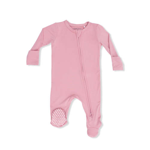 2-Way Zip Footie, Rose Elegance