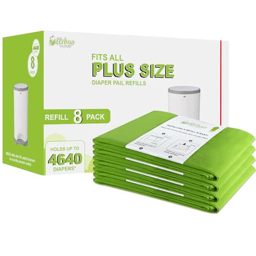 USBOO Refills Compatible with Dekor Plus Diaper Pail | 8 Pack | Disposable Diaper Pail Refill | Extra Thickness | Diaper Trash Bags | Cherry Blossom Scented | Holds up to 4640 Diapers