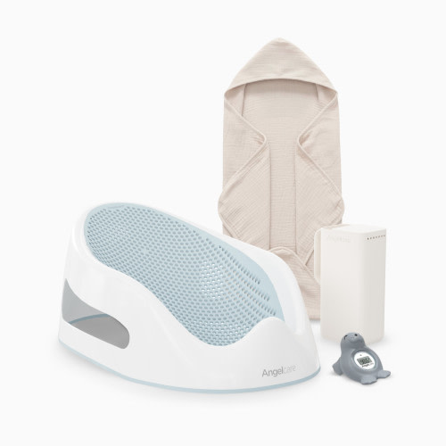 Angelcare Soft-Touch Baby Bath Support Bundle - Aqua, 4-Piece
