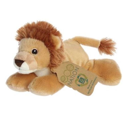 Aurora Small Eco Softies Lion Eco Nation Responsibly Made Stuffed Animal Brown 8"
