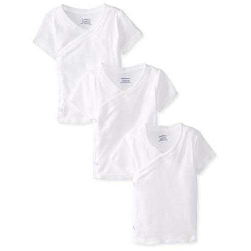 Gerber Unisex-Baby Newborn 3 Pack Short Sleeve Side Snap Shirt, White, Newborn