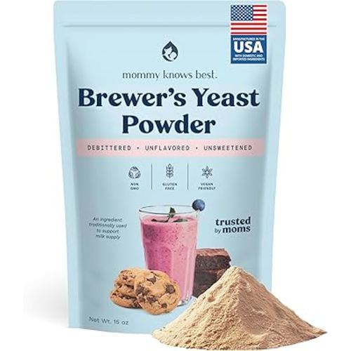 Mommy Knows Best Brewer's Yeast Powder for Breastfeeding Support, Gluten-Free, 15 oz