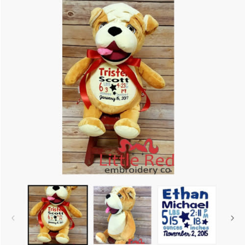 Cubbies™ Signature Collection Bulldog Stuffie with Custom Embroidery – Little Red Embroidery Co.