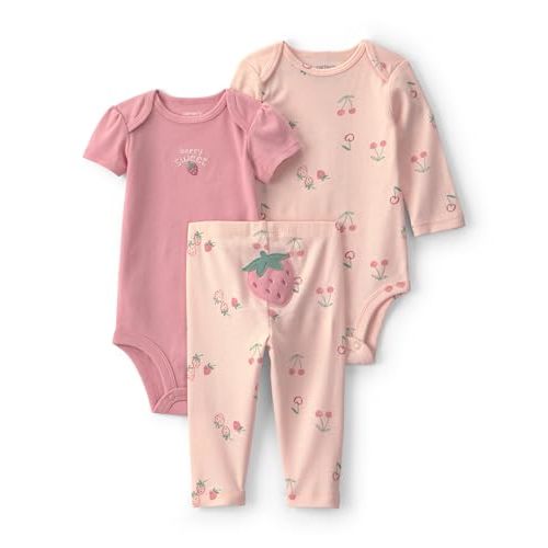 Carter's Baby Girls' 3-piece Bodysuit Pant Sets