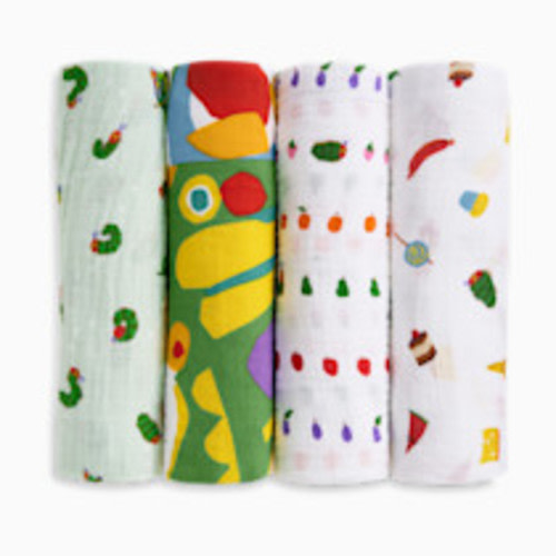 Aden + Anais Essentials Cotton Muslin Swaddles (4 Pack) - Eric Carle