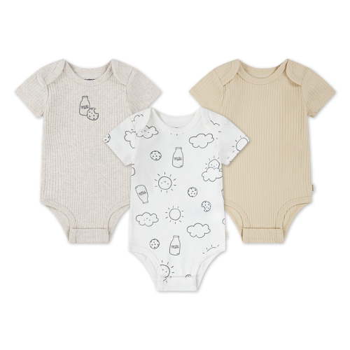 Huggies Baby Boy 3 Pack Organic Cotton Bodysuits, Sizes NB-9M