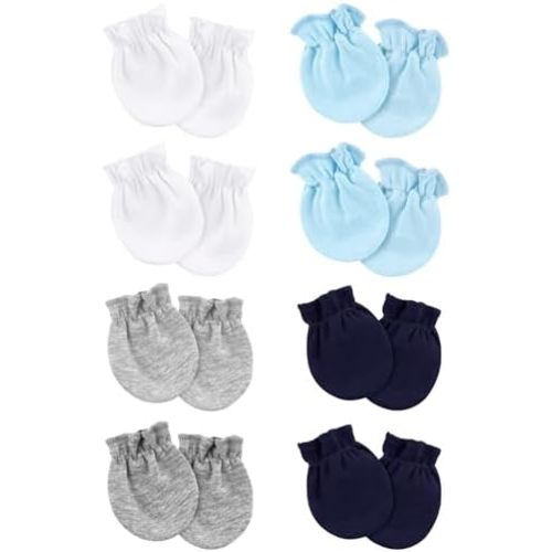 Newborn Baby Mittens No Scratch Cotton Elastic Wrist Gloves Infant Toddler Mittens for Baby Boy Girl 0-6 Months