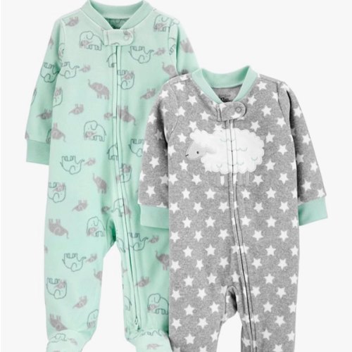 Simple Joys by Carter's unisex-baby 2-pack Neutral Fleece Footed Sleep and Play
