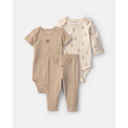 Baby 3-Piece Bear Bodysuit & Pant Set - Brown/Ivory | Carter's