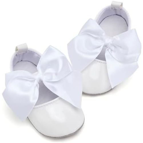 VIFUUR Baby Girls Mary Jane Flats, Soft Sole Pre Walker Shoes with Thin Rubber Outsole and Adjustable Velcro for Infants & Toddlers