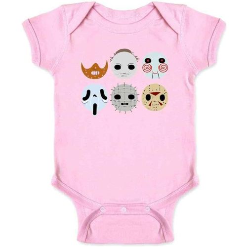 Pop Threads Horror Masks Monster Scary Movie Halloween Spooky Infant Baby Boy Girl Bodysuit